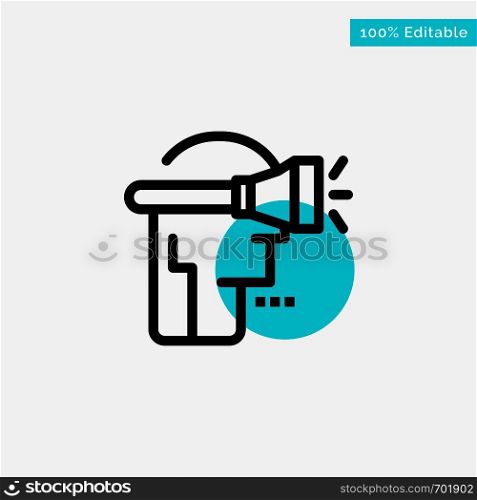 Head, Human, Technology, Virtual Reality turquoise highlight circle point Vector icon