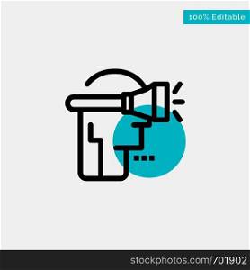 Head, Human, Technology, Virtual Reality turquoise highlight circle point Vector icon