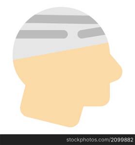 Head injuries with a bandage on head