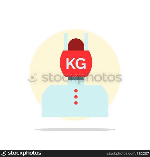 Head, Life, Problem, Stress, Weight Abstract Circle Background Flat color Icon