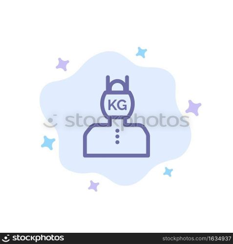 Head, Life, Problem, Stress, Weight Blue Icon on Abstract Cloud Background