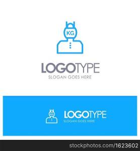 Head, Life, Problem, Stress, Weight Blue outLine Logo with place for tagline