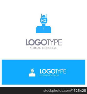 Head, Life, Problem, Stress, Weight Blue Solid Logo with place for tagline