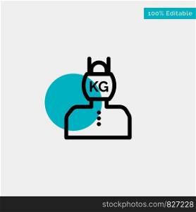 Head, Life, Problem, Stress, Weight turquoise highlight circle point Vector icon