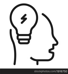 Head lightbulb icon outline vector. Bulb idea. Human brain. Head lightbulb icon outline vector. Bulb idea