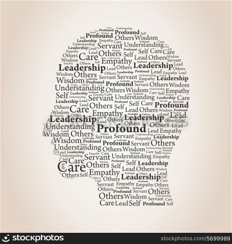 Head made of words. A vector illustration