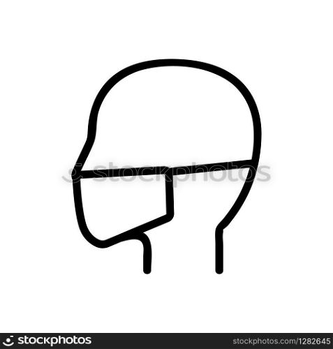 head, mask icon vector. Thin line sign. Isolated contour symbol illustration. head, mask icon vector. Isolated contour symbol illustration