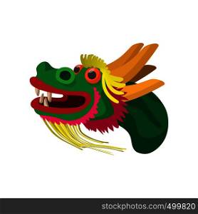 Head of a chinese dragon icon in cartoon style isolated on white background. Head a chinese dragon icon, cartoon style
