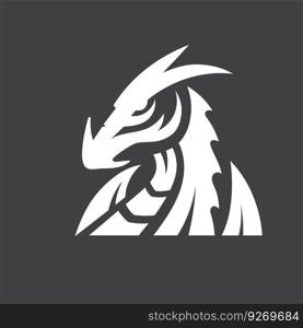 head of a dragon simple and bold vector illustration