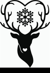 head of deer with antlers love, deer love alters logo concept,