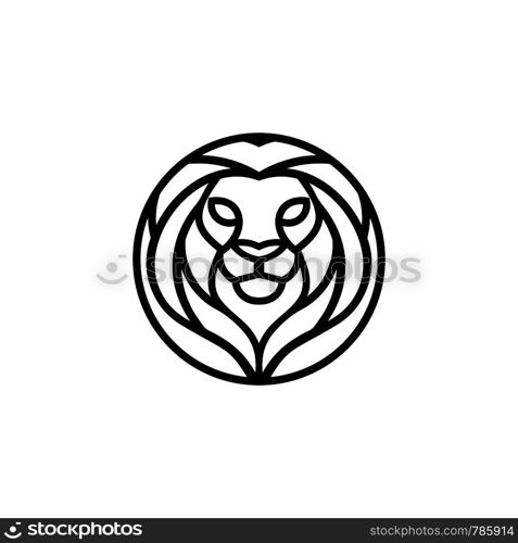 head of lion logo template