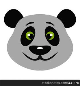 Head of panda bear icon flat isolated on white background vector illustration. Head of panda bear icon isolated