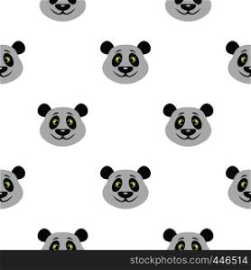 Head of panda bear pattern seamless background in flat style repeat vector illustration. Head of panda bear pattern seamless