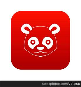 Head of panda icon digital red for any design isolated on white vector illustration. Head of panda icon digital red