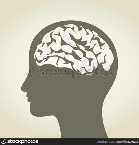 Head of the person with a brain. A vector illustration