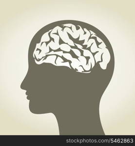 Head of the person with a brain. A vector illustration