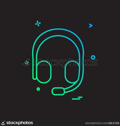 Head phone icon design vector