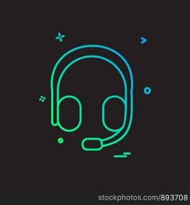 Head phone icon design vector