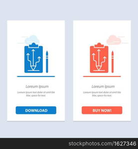 Head, Plan, Strategy, Tactics, Think  Blue and Red Download and Buy Now web Widget Card Template