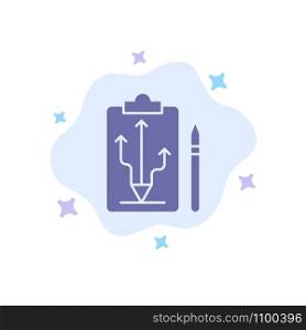 Head, Plan, Strategy, Tactics, Think Blue Icon on Abstract Cloud Background