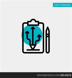 Head, Plan, Strategy, Tactics, Think turquoise highlight circle point Vector icon