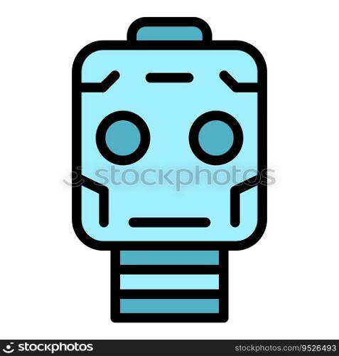 Head robot icon outline vector. Cute toy. Android ai color flat. Head robot icon vector flat