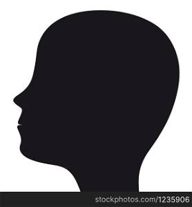 Head silhouette isolated on a white background. Vector illustration for design.. Head silhouette isolated on a white background. Vector illustration for design