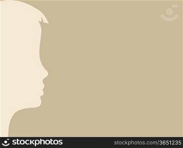 head silhouette on brown background, vector illustration