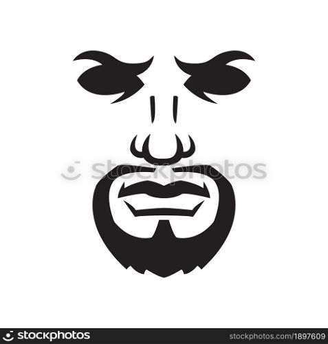 Head strong man.. Head strong man. Outline silhouette. Design element. Vector illustration isolated on white background. Template for books, stickers, posters, cards, clothes.