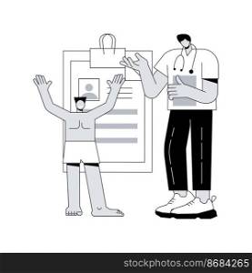 Head to toe physical examination abstract concept vector illustration. Head to toe exam, physical examination findings, clinical assessment, ultrasound, all the body systems abstract metaphor.. Head to toe physical examination abstract concept vector illustration.
