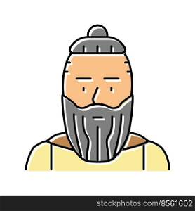 head viking medieval color icon vector. head viking medieval sign. isolated symbol illustration. head viking medieval color icon vector illustration