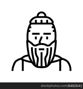head viking medieval line icon vector. head viking medieval sign. isolated contour symbol black illustration. head viking medieval line icon vector illustration