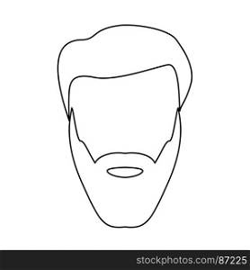 Head with beard and hair black icon .