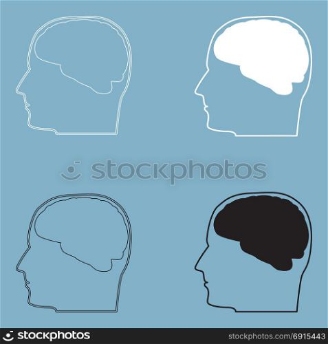 Head with brain icon .. Head with brain icon .