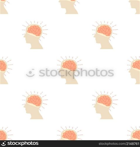 Head with brain pattern seamless background texture repeat wallpaper geometric vector. Head with brain pattern seamless vector