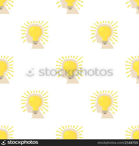 Head with bulb pattern seamless background texture repeat wallpaper geometric vector. Head with bulb pattern seamless vector