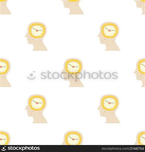 Head with clock pattern seamless background texture repeat wallpaper geometric vector. Head with clock pattern seamless vector