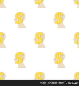 Head with dollar pattern seamless background texture repeat wallpaper geometric vector. Head with dollar pattern seamless vector
