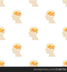 Head with puzzle pattern seamless background texture repeat wallpaper geometric vector. Head with puzzle pattern seamless vector