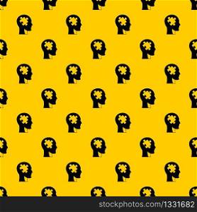 Head with puzzle pattern seamless vector repeat geometric yellow for any design. Head with puzzle pattern vector