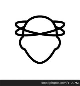 Headache icon vector. A thin line sign. Isolated contour symbol illustration. Headache icon vector. Isolated contour symbol illustration