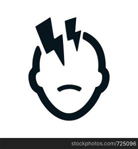 headache icon vector logo template