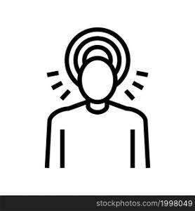 headaches, pain of head line icon vector. headaches, pain of head sign. isolated contour symbol black illustration. headaches, pain of head line icon vector illustration