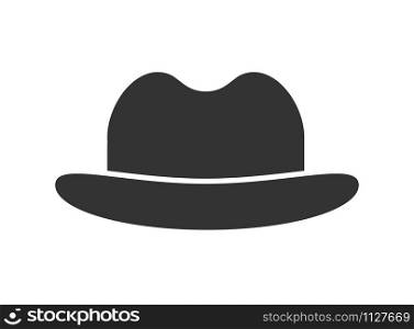 Headdress icon. Black bowler hat. Isolated on white background. flat style.