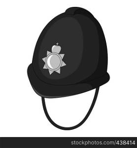Headdress of english police icon in monochrome style isolated on white background vector illustration. Headdress of english police icon monochrome