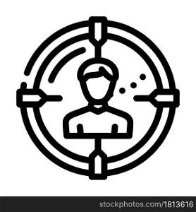 headhunting employee line icon vector. headhunting employee sign. isolated contour symbol black illustration. headhunting employee line icon vector illustration
