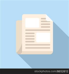 Heading newspaper icon flat vector. News paper. Folded story. Heading newspaper icon flat vector. News paper