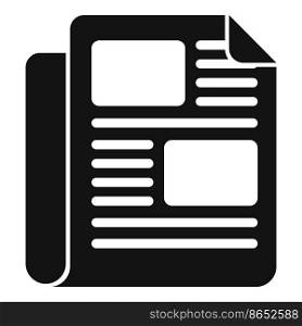 Heading newspaper icon simple vector. News paper. Folded story. Heading newspaper icon simple vector. News paper