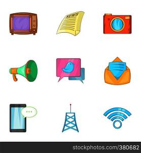 Headline icons set. Cartoon illustration of 9 headline vector icons for web. Headline icons set, cartoon style