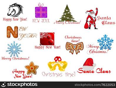 Headlines and icons for Christmas or New Year holiday design